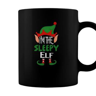 Sleeppy Elf Costume Funny Matching Group Family Christmas Pjs Coffee Mug - Seseable