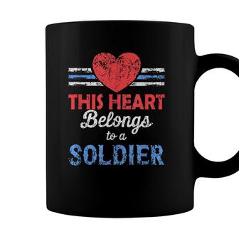 Soldiers Wife My Heart Belongs To A Soldier Military Coffee Mug - Seseable