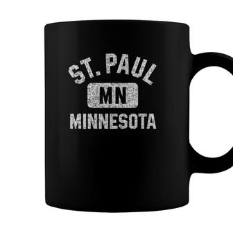 St Paul Mn Minnesota Gym Style Distressed White Print Coffee Mug - Seseable