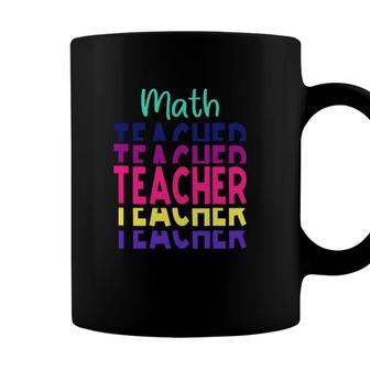Stacked Math Teacher Colorful Design Cool Gifts Coffee Mug - Seseable