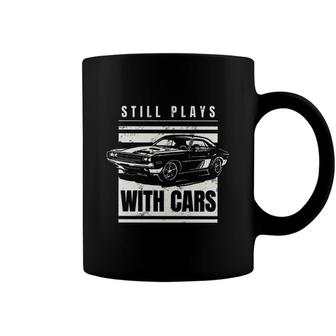 Still Plays With Cars Retro Black White Colors Coffee Mug | Seseable UK