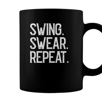 Swing Swear Repeat Golf Player Golfing Sports Lover Golfer Coffee Mug - Seseable