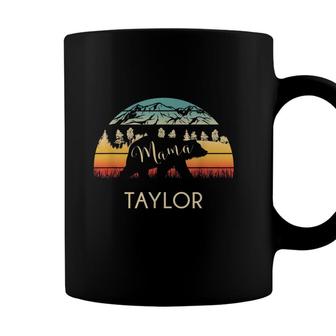 Taylor Name Gift Retro Sun Personalized Mama Bear Coffee Mug - Seseable