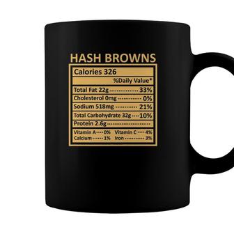 Thanksgiving Christmas Funny Hash Browns Nutrition Facts Coffee Mug - Seseable