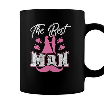 The Best Man Groom Bachelor Party Pink White Coffee Mug - Seseable