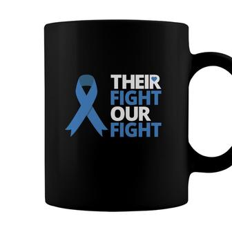 Their Fight Our Fight Child Abuse Awareness Blue Ribbon Coffee Mug - Seseable