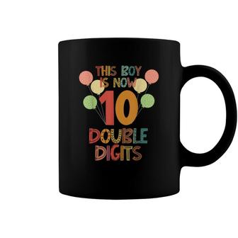 This Boy Is Now Double Digits Birthday Party 10 Years Old Coffee Mug - Seseable