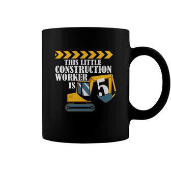 This Little Construction Worker Is 5Th Birthday Coffee Mug - Seseable