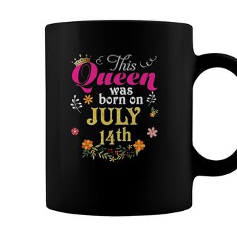 This Queen Was Born On July 14Th Happy Birthday 14 Gift Coffee Mug - Seseable