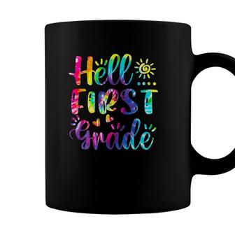 Tie Dye Hello First 1St Grade Teacher 100Th Day Of School Coffee Mug - Seseable