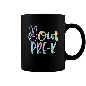 Tie Dye Peace Out Pre-K Last Day Of School Girls Boys Kids Coffee Mug - Seseable