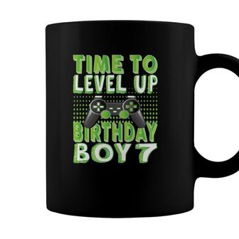 Time To Level Up Birthday Boy 7 Years Old Video Game Lover Coffee Mug - Seseable