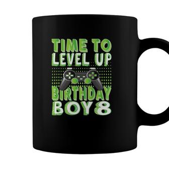 Time To Level Up Birthday Boy 8 Years Old Video Game Lover Coffee Mug - Seseable