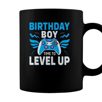 Time To Level Up Blue Birthday Boy Matching Video Gamer Coffee Mug - Seseable