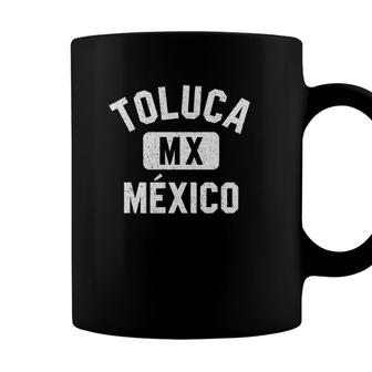 Toluca Mexico Gym Style Distressed White Print Coffee Mug - Seseable