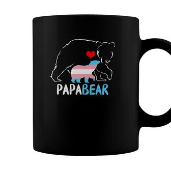 Trans Papa Bear Proud Dad Rainbow Transgender Fathers Day Coffee Mug - Seseable