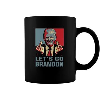 Trump Middle Finger Biden Lets Go Brandon Conservative Anti Coffee Mug | Mazezy