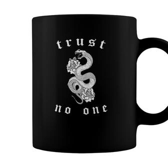 Trust No One Snake Sad Aesthetic Edgy Streetwear Coffee Mug - Seseable