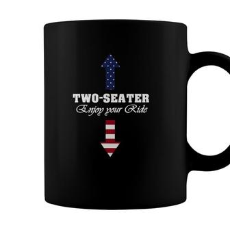 Two Seater Dad Joke American Flag 4Th Of July Motorbiking Coffee Mug - Seseable