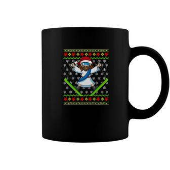 Ugly Christmas Sweater Kids Jesus Skiing Gift Coffee Mug - Monsterry UK