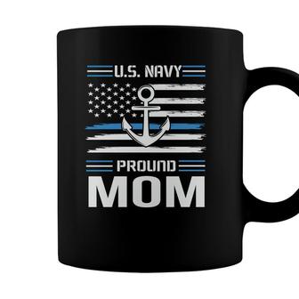 Us Navy Pround Mom Veteran 2022 Blue White Coffee Mug - Seseable