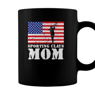Usa American Distressed Flag Sporting Clays Mom Women Her Coffee Mug - Seseable