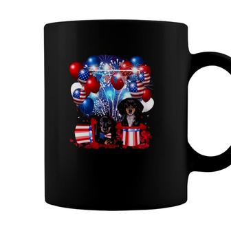 Usa American Flag Hat With Dachshund Dog Firework Balloon 4Th Of July Patriotic Coffee Mug - Seseable