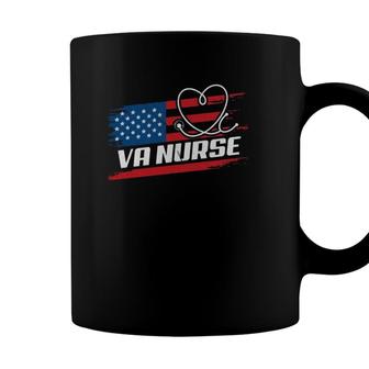 Va Nurse Usa American Flag Stethoscope 4Th Of July Patriotic Coffee Mug - Seseable