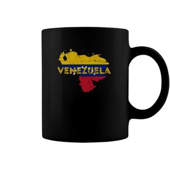 Venezuelan Map And Flag Souvenir Distressed Venezuela Coffee Mug | Mazezy