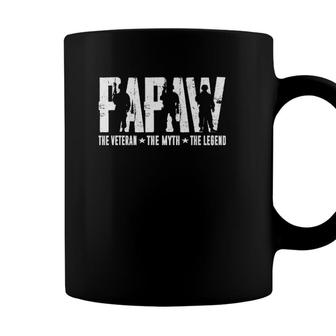 Veteran Papaw The Myth The Legend Fathers Day For Grandpa Coffee Mug - Seseable