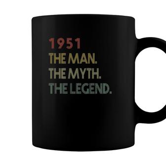 Vintage 1951 Man Myth Legend Birthday Gifts For 70 Years Old Coffee Mug - Seseable