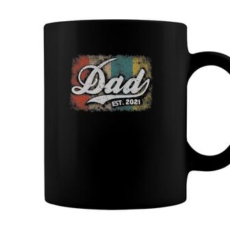 Vintage Fathers Day Promoted To Dad Est 2021 New Dad Coffee Mug - Seseable