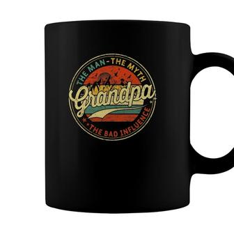 Vintage Grandpa Man Myth Bad Influence Dad Grandpa Gift Idea Coffee Mug - Seseable