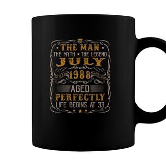 Vintage July 1988 Man Myth Legend 33Rd Bday 33 Years Old Coffee Mug - Seseable