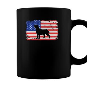 Vintage Labrador Retriever Dog Us American Flag Coffee Mug - Seseable