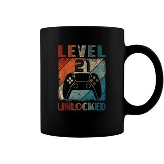 Vintage Level 21 Unlocked Video Gamer 21St Birthday Coffee Mug | Seseable CA