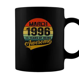 Vintage March 1996 Retro 25 Years Old 25Th Birthday Gifts Coffee Mug - Seseable