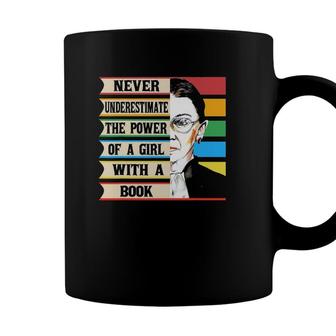 Vintage Never Underestimate The Power Of A Girl With A Book Coffee Mug - Seseable