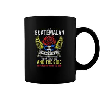 Vintage Patriotic Proud Guatemalan Skull Guatemala Flag Wing Coffee Mug | Mazezy