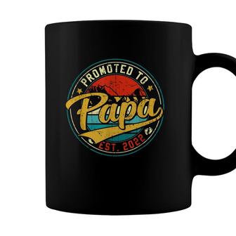 Vintage Promoted To Papa 2022 Fathers Day New Grandpa Coffee Mug - Seseable