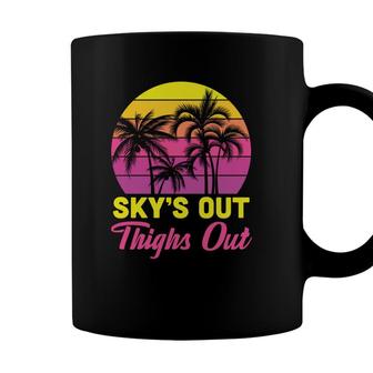 Vintage Retro Sunset 80S 90S Skys Out Thights Out Coffee Mug - Seseable