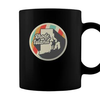 Vintage Rhode Islandri Home State Retro Teal Coffee Mug - Seseable