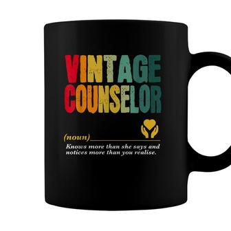 Vintage School Counselor Funny Job Title Birthday Worker Coffee Mug - Seseable