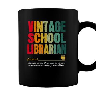 Vintage School Librarian Funny Job Title Birthday Worker Coffee Mug - Seseable