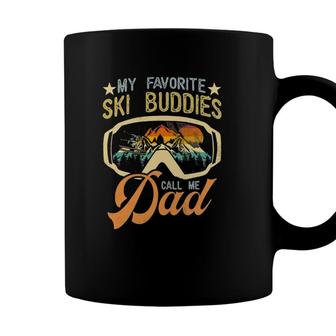 Vintage Skiing My Favorite Ski Buddies Call Me Dad Coffee Mug - Seseable