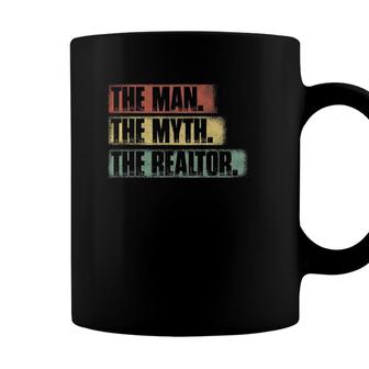 Vintage The Man Myth Realtor Retro Real Estate Agent Broker Coffee Mug - Seseable