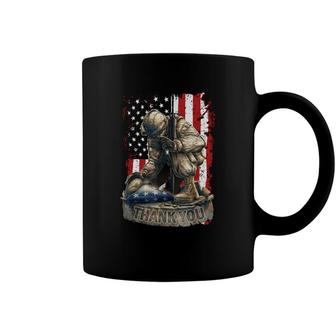 Vintage Us Flag Veteran Thank You Military Boot Memorial Day Coffee Mug - Seseable