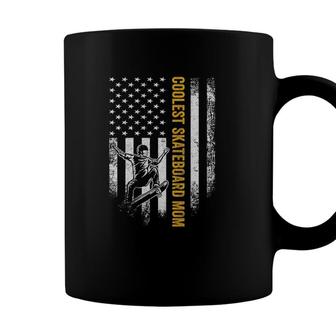 Vintage Usa American Flag Coolest Skateboard Mom Coffee Mug - Seseable