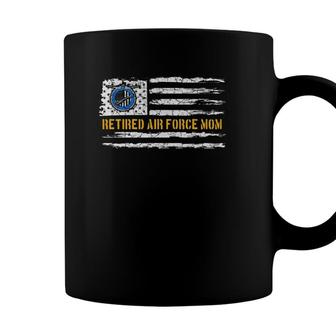 Vintage Usa American Flag Proud Retired Us Air Force Mom Coffee Mug - Seseable