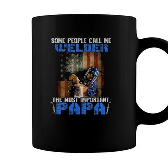 Welder Papa Fathers Day Funny Daddy Men Welding Papa Gift Coffee Mug - Seseable